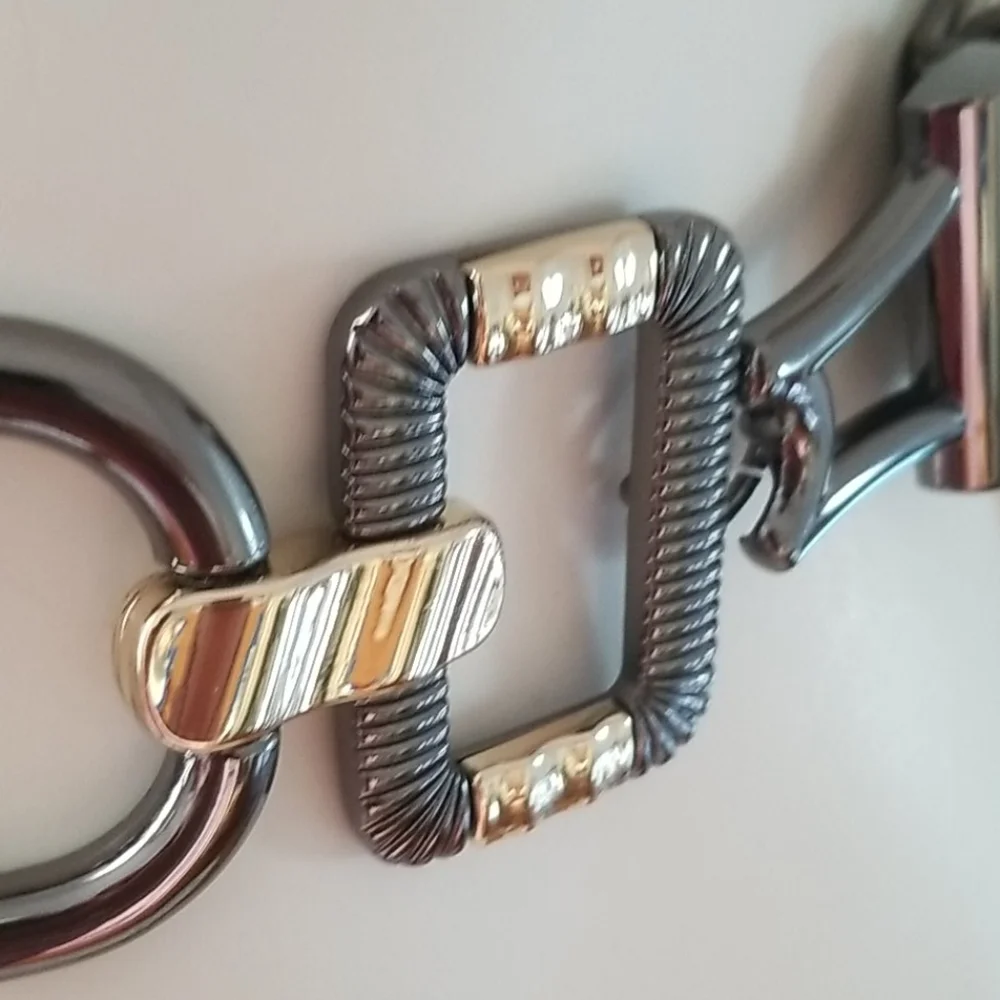Chico's Animal Print & metallic adjustable Belt